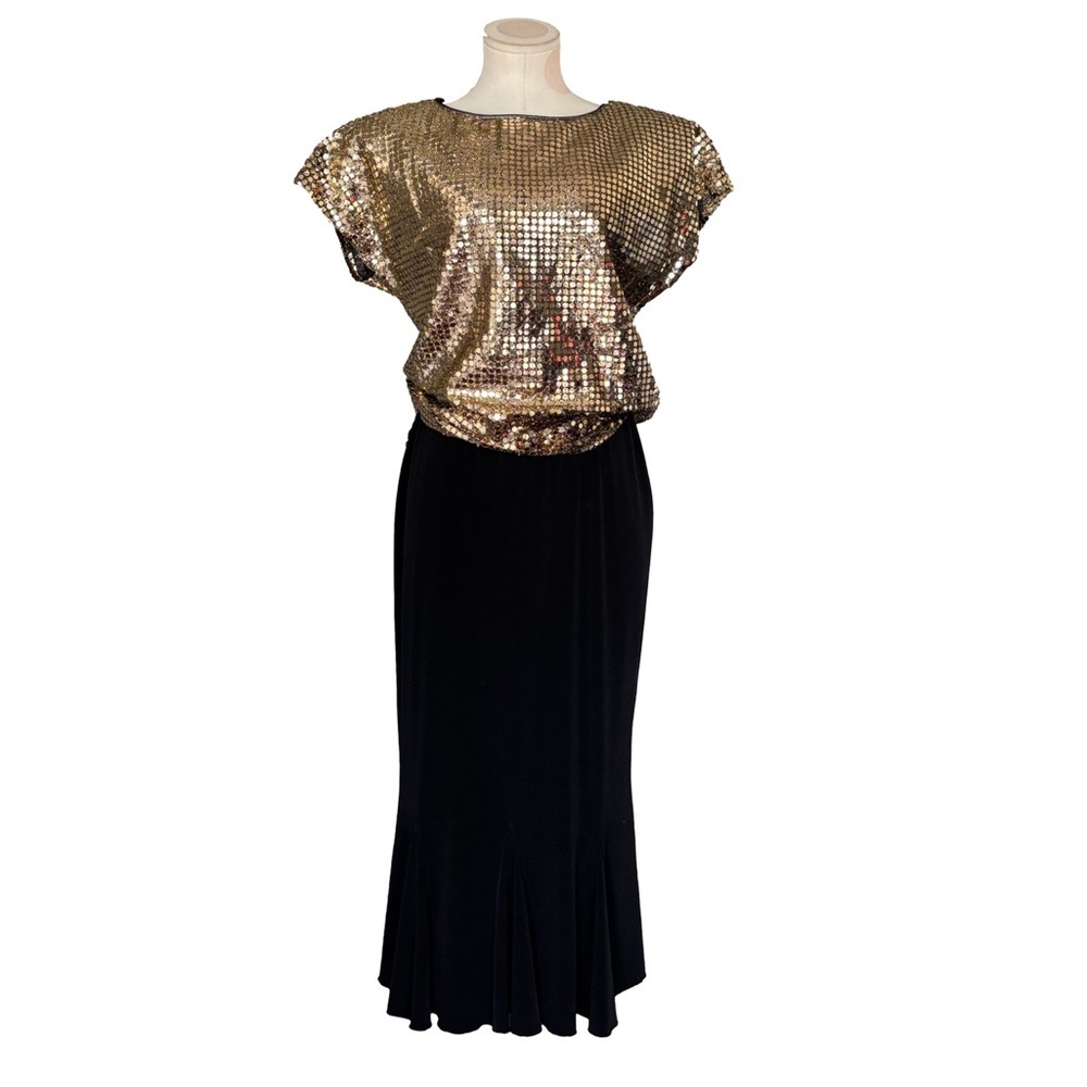 Y2K Minimalist whimsygoth Elegant Black Midi Skirt - M - Picture 2 of 7